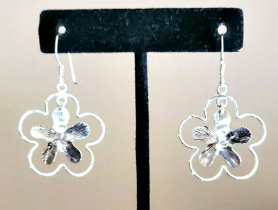 #ad Erick#x27;s Sterling Silver Flower Earrings Taxco.925 $28.00