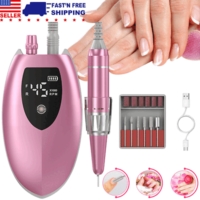 #ad Best Nail Drill Machine Manicure Portable Nail Files Bits 45000RPM Low Noise LCD $49.99