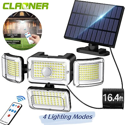 #ad CLAONER 288 LED Solar Lights 3500LM Motion Sensor Outdoor Security Flood Lamp US $18.99