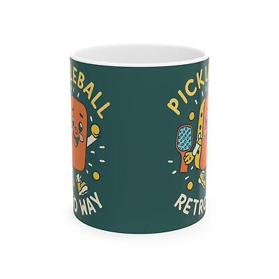 #ad Retro Pickleball Sport Gift Ceramic Mug 11oz $11.00