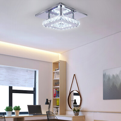 #ad Mini Crystal Chandelier LED Flush Mount Ceiling Light for Kitchen Hallway Foyer $31.98