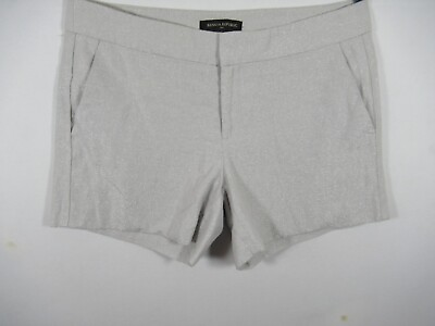 #ad Banana Republic Metallic Glitter Silver Shorts Women#x27;s Size 6 $11.99
