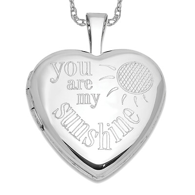 #ad 925 Sterling Silver You Are My Sunshine Heart Personalized Photo Locket ... $179.00