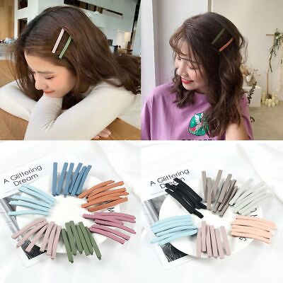 #ad Casual Matte Hair Clip Sweet Candy Color Hairpin Stylish Headwear Barrettes 2Pcs $11.71