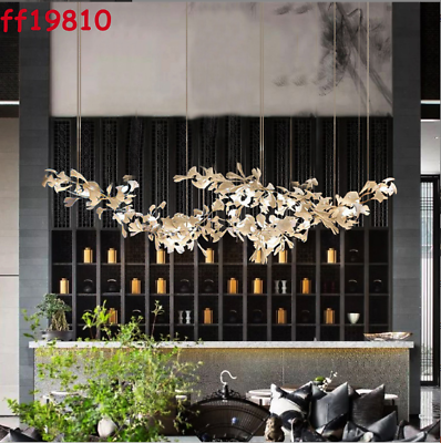 #ad Luxury Living Room Dining Room Hanging Lamp Ginkgo Tree Branch Long Chandelier $1563.08