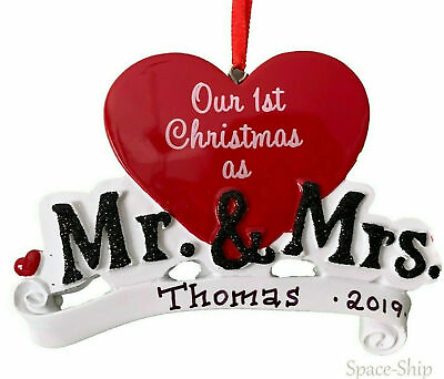 #ad NAME PERSONALIZED ORNAMENT 2020 Our 1st Christmas NewlyWeds Married Couples GIFT $10.70