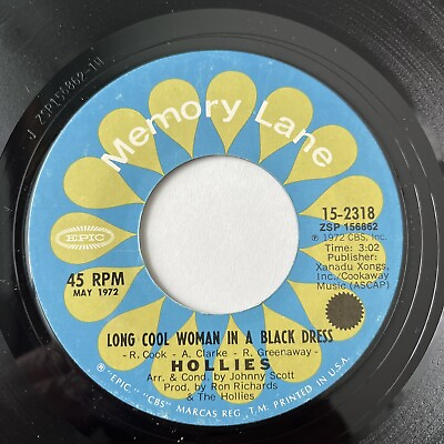 #ad THE HOLLIES Long Cool Woman In A Black Dress Long Dark Road 45rpm EPIC $11.00