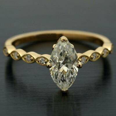 #ad 2Ct Marquise Cut VVS1 Diamond 14K Yellow Gold Finish Solitaire Engagement Ring $132.99