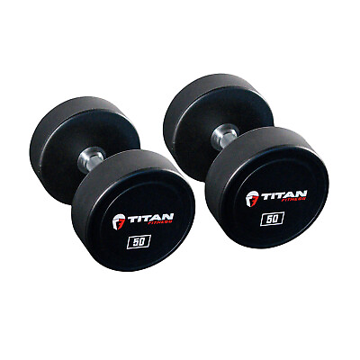 #ad #ad Titan Fitness 50 lb. Pair Round Urethane Dumbbells $319.99