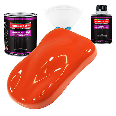 #ad Restoration Shop Charger Orange Acrylic Urethane Quart Kit Auto Paint $134.99