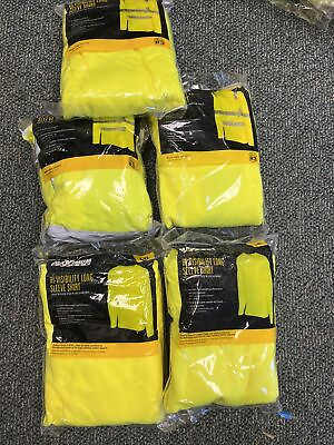 #ad Maximum Safety Mens Large Long Sleeve Shirt High Vis Yellow Model MX47406 L $50.00