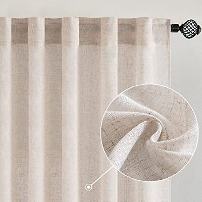 #ad Natural White Linen Curtains 94 Inch Length 2 W52 x L94 Natural Linen White $52.85