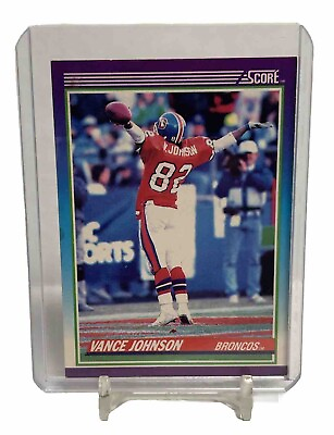 #ad 1990 Score Vance Johnson #182 Football Card VG $0.99