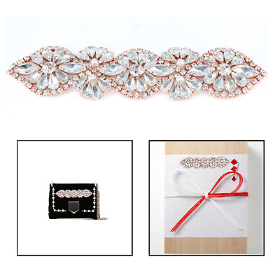 #ad Sew Iron On Applique Motif Rose Gold Rhinestone Diamante Crystal Wedding Dresses $8.73