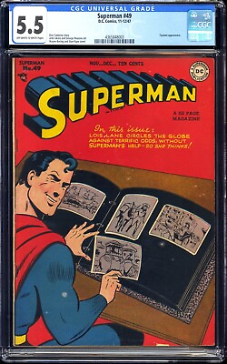 #ad DC Superman #49 CGC 5.5 Off White to White Pages 1947 Golden Age Toyman $600.00