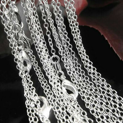 #ad Wholesale 20pcs Silver Plated Rolo quot;Oquot; Chain Necklace 16 30inch Jewelry Findings $6.99