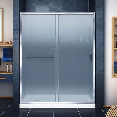 #ad DreamLine DL 6970L 01FR Infinity Z 30quot;D x 60quot;W Frosted Shower Door and Base $1029.99