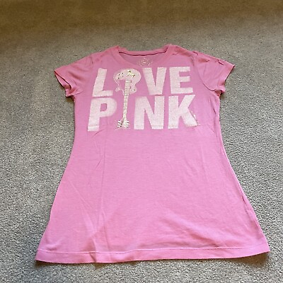 #ad Victorias Secret LOVE PINK Shirt Womens Medium Y2K Guitar Rock Music Dog Logo $14.99