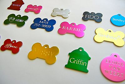 #ad CUSTOM ENGRAVED PERSONALIZED PET TAG ID DOG CAT NAME TAGS DOUBLE SIDE $5.99