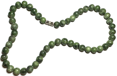 #ad Vintage Jewelry Necklace Green Collar Bead Round Marbleized Sage Earthy 34 $5.00