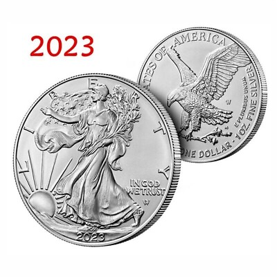 #ad 2023 American 1 oz .999 Fine Silver Eagle $1 Coin BU In Stock $18.99