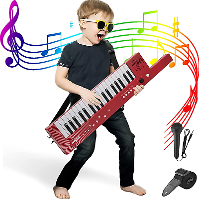 #ad Portable Piano Keyboard 37 Keys Electronic Karaoke Keytar Toys W Microphone amp; C $65.60