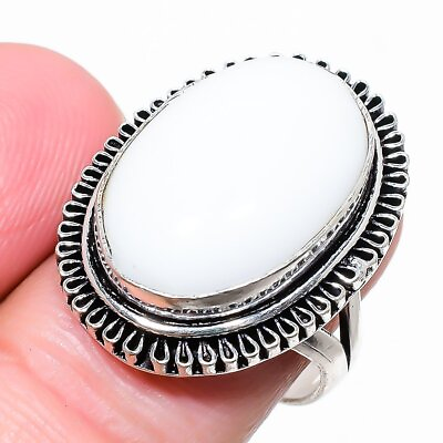 #ad Scolecite Gemstone 925 Sterling Silver Jewelry Ring Size 9 O022 $19.74