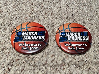 #ad 2 NCAA MARCH MADNESS quot;WELCOME TO SAN JOSEquot; LARGE PINS VERY RARE $19.99