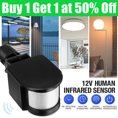#ad PIR Infrared Motion Sensor Detector Switch LED Outdoor Security Wall Light 180° $6.99