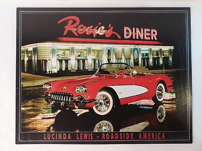 #ad Tin Metal Sign Corvette Route 66 Rosies Diner Chevy Classic #897 amp; 4 screws NEW $9.74