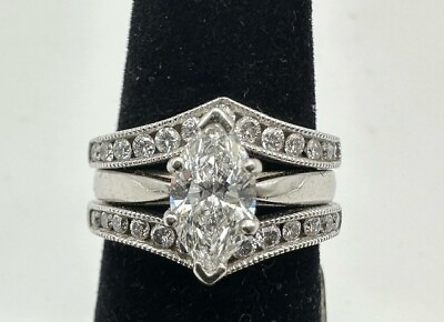 #ad Platinum Diamond Wedding Set Stunning $3599.00
