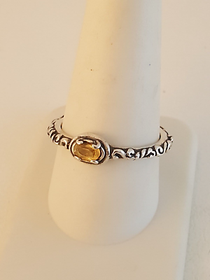 #ad Carolyn Pollack yellow topaz sterling silver ring sz 10 $44.96