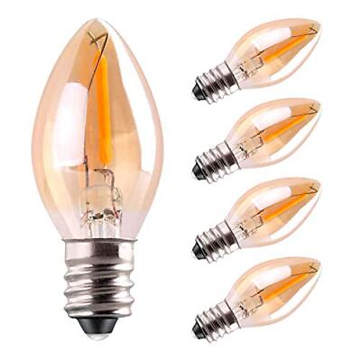 #ad C7 LED Bulb 0.5W Light Candle Bulbs Amber Glow 5w Incandescent Replacements $14.23