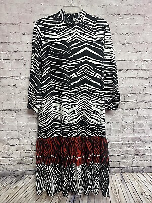 #ad Zara Women’s Dress 3 4” Sleeve Zebra Long Size Small $20.00