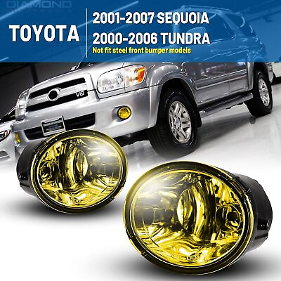 #ad Yellow Pair Fog Lights For 2000 2006 Toyota Tundra 2001 2007 Toyota Sequoia $39.99