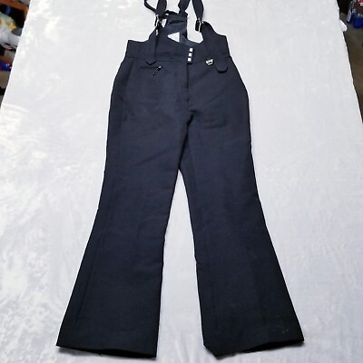 #ad Vintage Profile by Hertha Amen Women bib snow pants ski black Size 12 $14.99