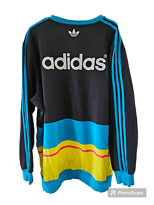 #ad Adidas Originals C90 Multi Color Pullover Trefoil Rhianna Wore This 3XL $85.00