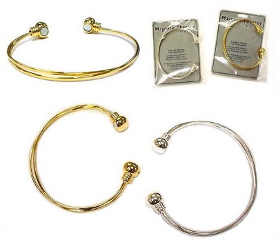 #ad 2 GOLD MAGNETIC BANGLE BRACLETS therapy bracelet magnet $8.99