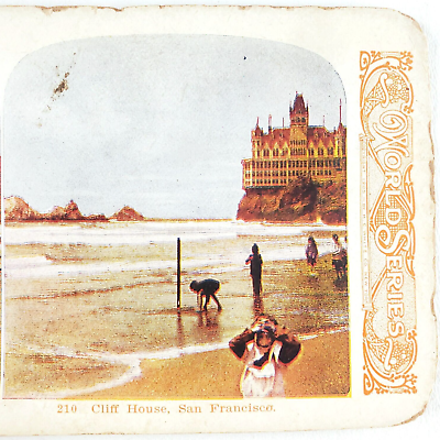 #ad San Francisco Cliff House Stereoview c1905 Seal Rocks Hotel California Card C832 $16.77