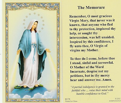 #ad quot;The Memorarequot;...Most Gracious Virgin Mary... *Holy Prayer Card {HC2 S2} $2.79