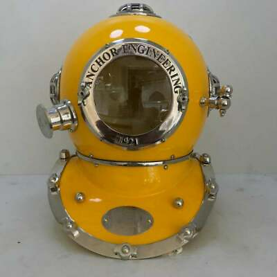 #ad Yellow Anchor Boston Diving Helmet Scuba SCA Divers Navy Mark V Marine Divers $194.80