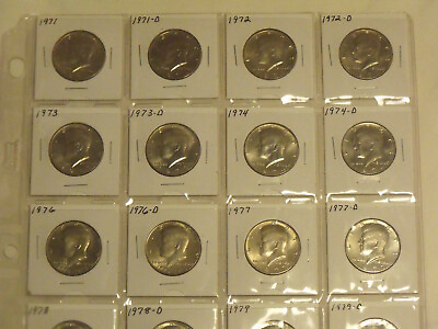 #ad 1971 thru 1981 Pamp;D Kennedy half dollar date run 20 coins Very Nice BU coins $37.95