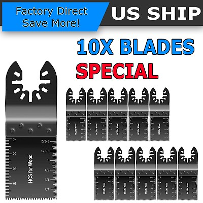 #ad 10pcs Oscillating Multi Tool Saw Blades Wood Metal Cut Cutter For Dewalt Fein $7.99