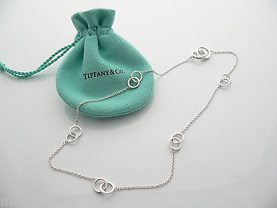 #ad Tiffany amp; Co Silver 1837 Interlocking Circles Necklace Chain Gift Pouch Love Art $598.00