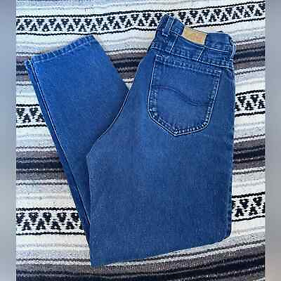 #ad lee • vintage blue jeans dark wash indigo high rise mom fit cute tapered leg $45.00