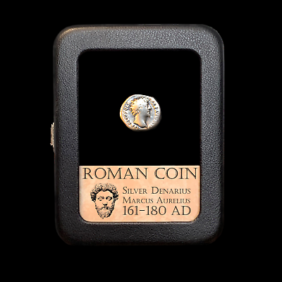 #ad RARE Roman Silver Denarius Coin Marcus Aurelius With Display Case $114.98