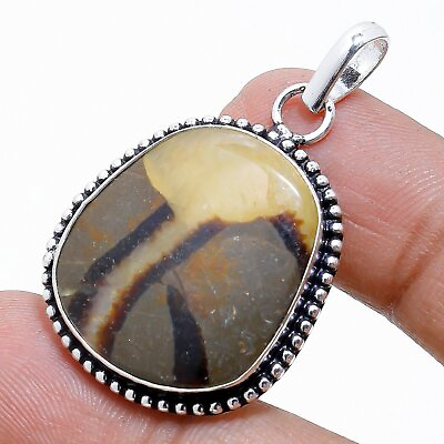 #ad Septarian Loose Gemstone Handmade Silver Plated Jewelry Pendant 1.8quot; PG 8765 $5.27