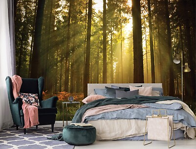 #ad Easy to apply forest photo wallpaper 312x219cm wall mural bedroom living room $67.73
