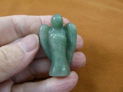#ad Y ANG 557 green aventurine Guardian Angel GEMSTONE stone figurine love angels $15.79