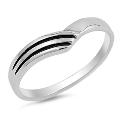 #ad Sterling Silver Woman#x27;s Thin Small Shiny Ring Unique 925 Band 5mm Sizes 2 14 $10.89